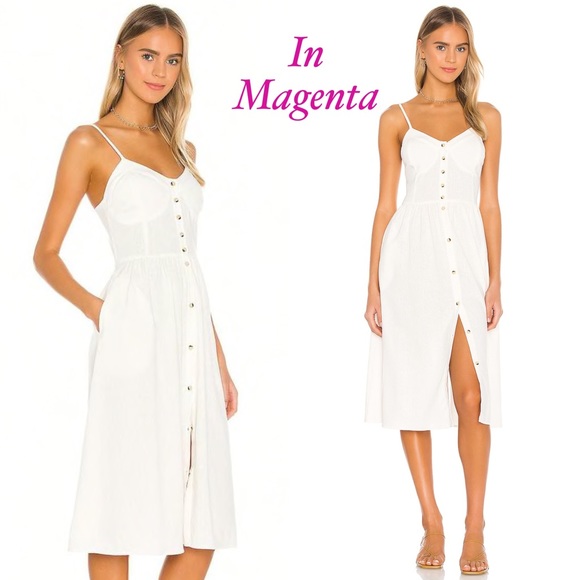 Rolla’s Eve Linen Dress In Magenta/Hot Pink - Picture 6 of 15